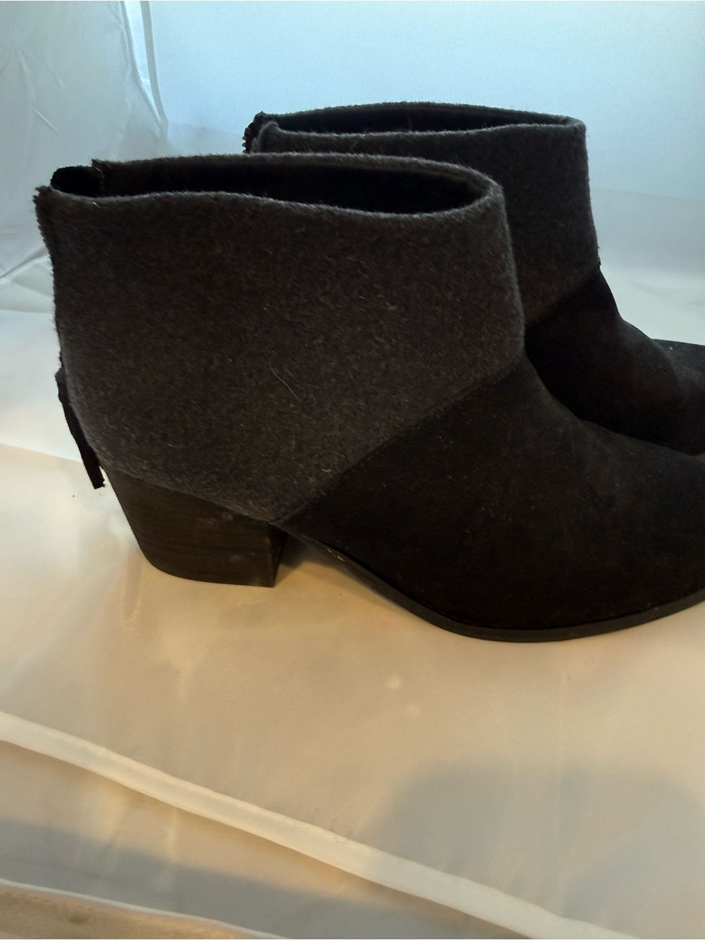 Toms Leila Ankle Booties Black Suede Size 9 - Picture 4 of 6